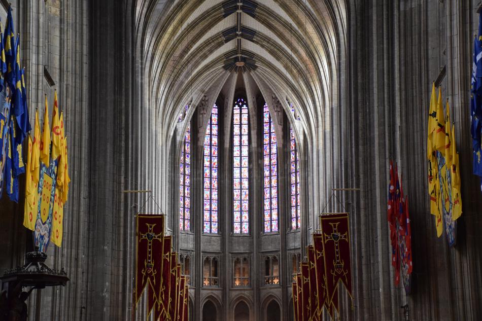 Church Inside Flags