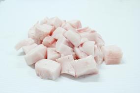 salted raw meat cubes