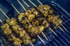 grilled meat in sauce