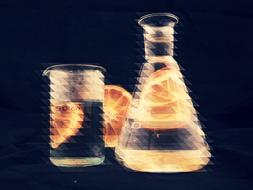 Orange in Water in Chemistry glass