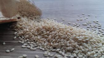 scattered white sesame