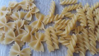 swirled dry noodles