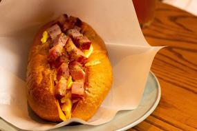 Hot cheese and meat burger