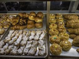 delicious sweet pastries in the cafeteria