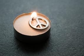 iron symbol on a candle