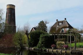 local town with a house