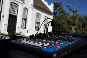 Sound Desk Mixer and white house