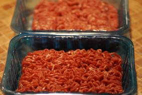 raw minced meat in a container