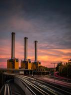 pipe factory sunset