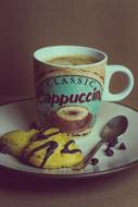hot aromatic coffee with cookies