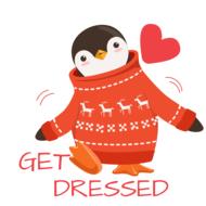 penguin sweater lettering look