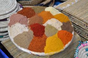 Aromatic hot spices in a plate