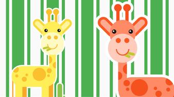 drawing of colored giraffes