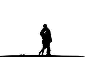 silhouette black background people couples