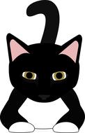 graphic crouching cat cat feline