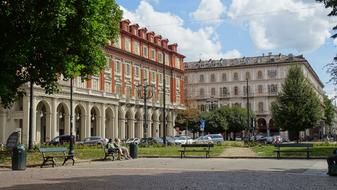 a beautiful building with houses