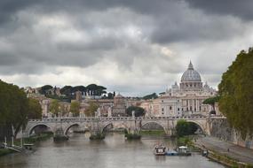 buildings clouds bridge bridge city beauty