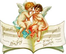 vintage ephemera angels drawing
