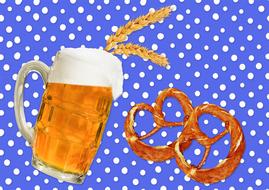 Cold beer with salted crackers