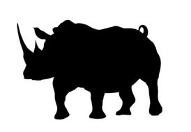 silhouette rhino outline animal