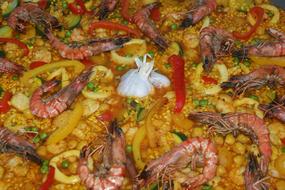 boiled vegetables with shrimp