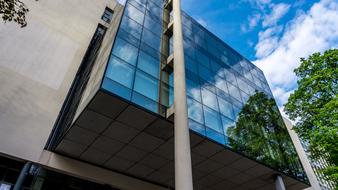 glass window on the background of the building