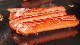 fried sausages sliced