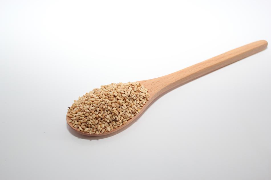 seeds on a wooden spoon