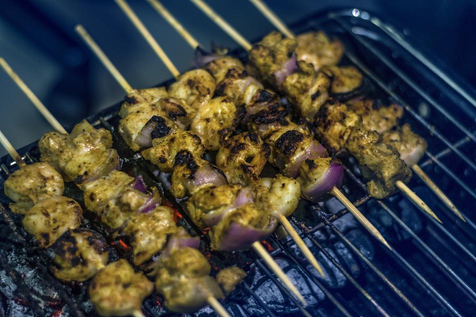 grilled meat in sauce