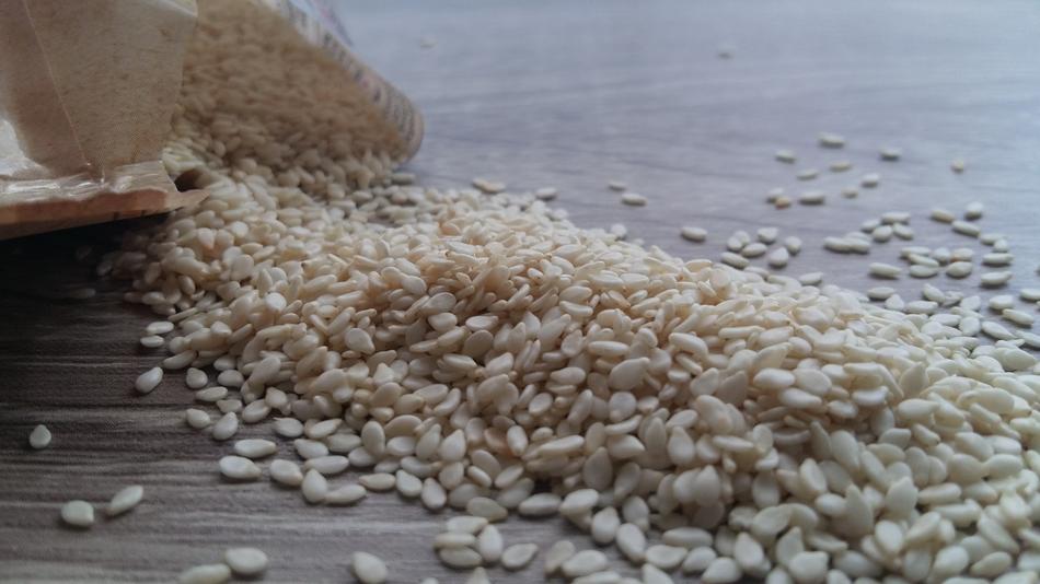 scattered white sesame