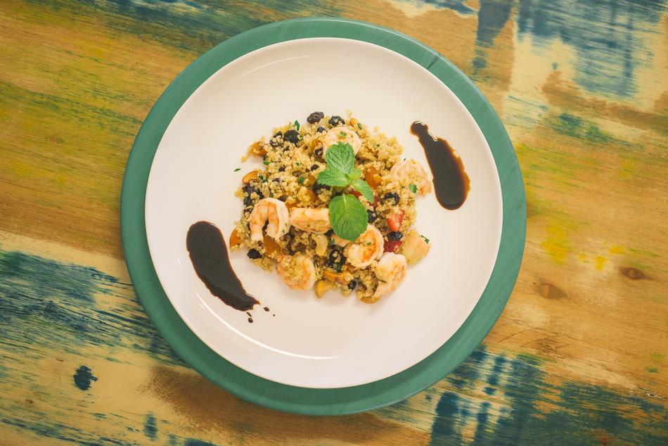 healthy dish with shrimp