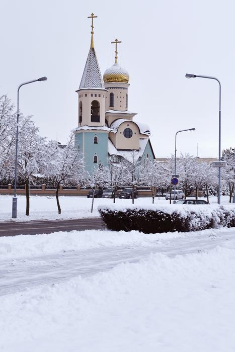 Church Winter Colorful