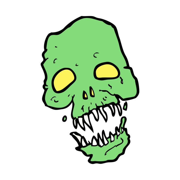 green zombie skull
