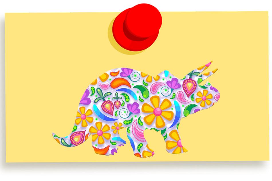 colored dinosaur drawing