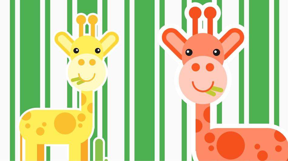 drawing of colored giraffes