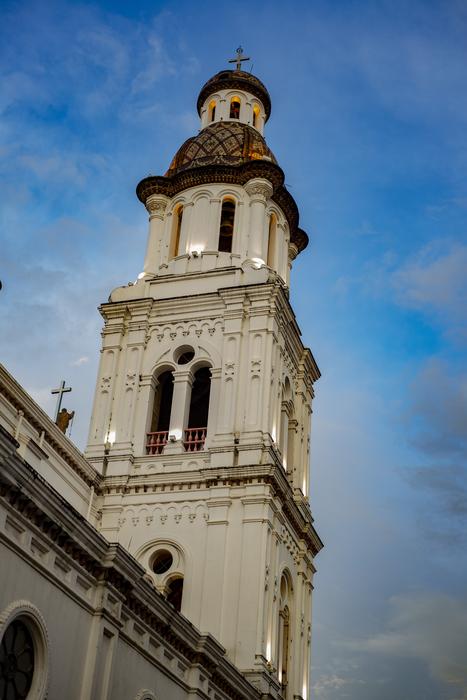 old tower in the blue sky