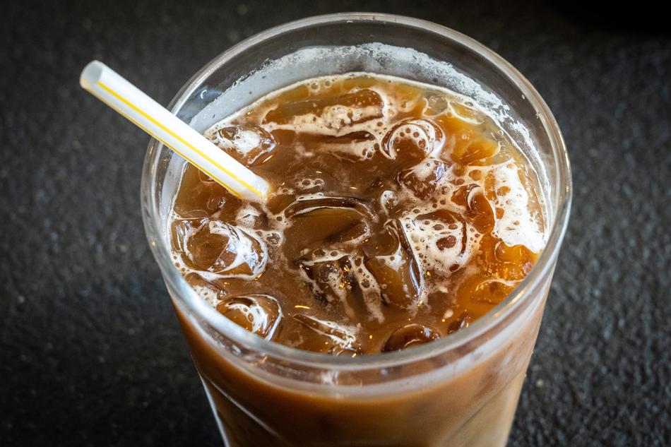 cold frappe in a glass
