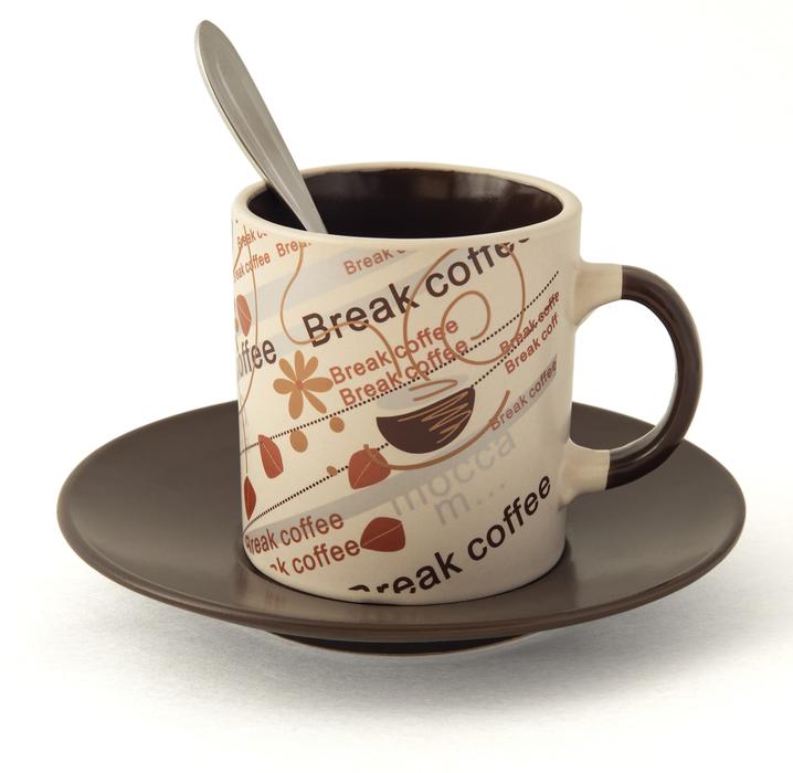 patterned mug with a spoon inside