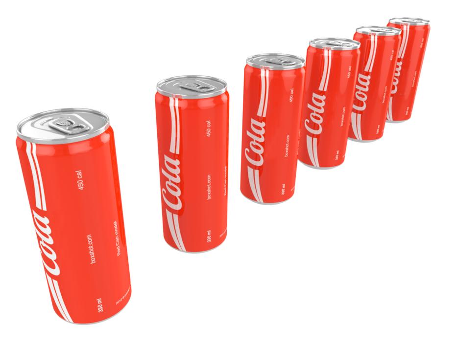 red soda cans on a white background