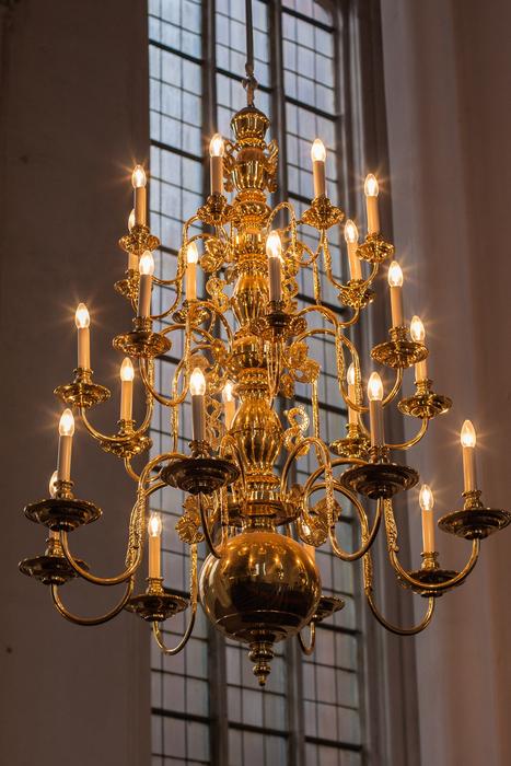 candle chandelier by the window