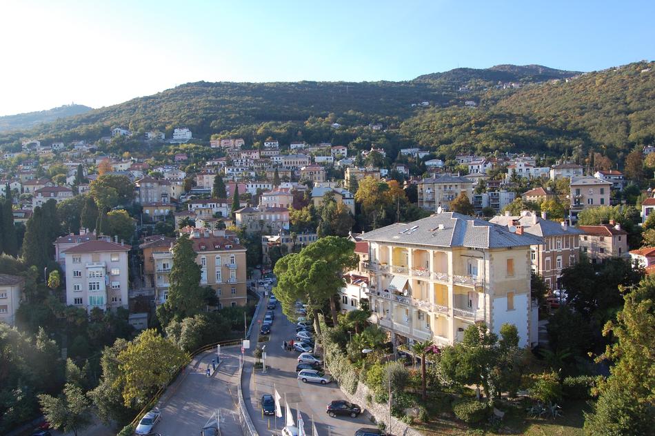 architecture of the house from above the city
