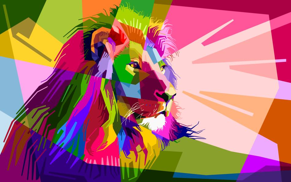 lion abstract color