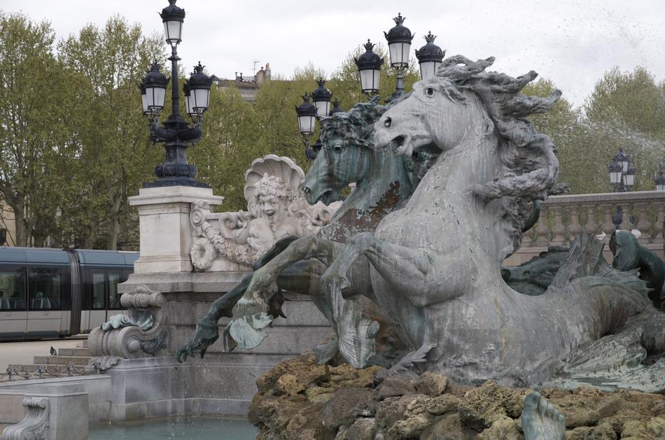 stone sculptures in the fountain