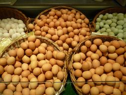 selling eggs in the supermarket