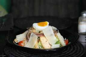 Healthy salad with egg