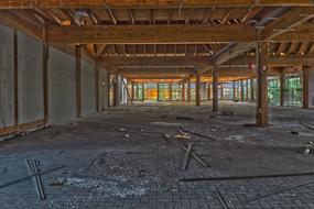 wooden roof with ground view