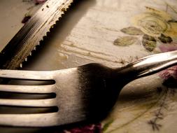 close up of an iron fork