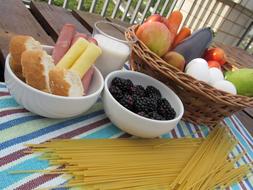 tasty foods on the table