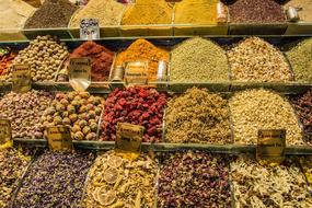 store with fragrant spices and nuts