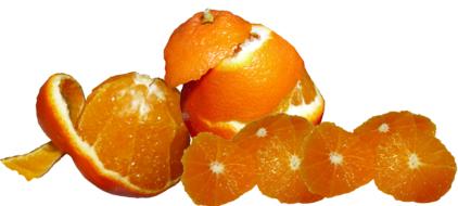 peeled tangerine on a white background